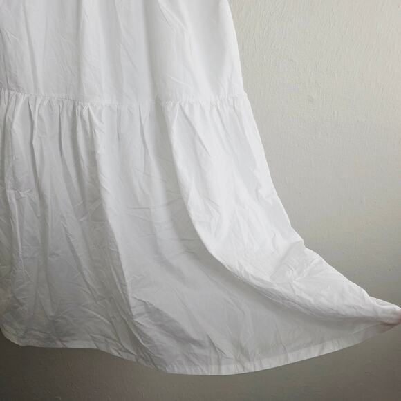 J. Crew Tiered Knit Mixy Midi Dress in White - NWT Cotton Pockets Medium Petite - Picture 6 of 13